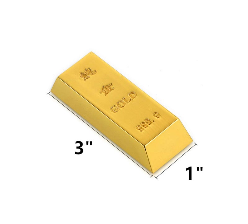 Zzooi Fake Gold Bar Bullion Brick Simulated Metal Gold Bar,Feng Shui Decor - Image 3